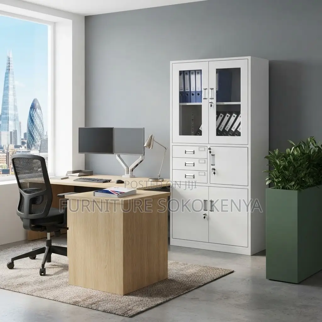 Office Modern Filing Cabinet | Two Doors Lockable Cabinet | With Safe