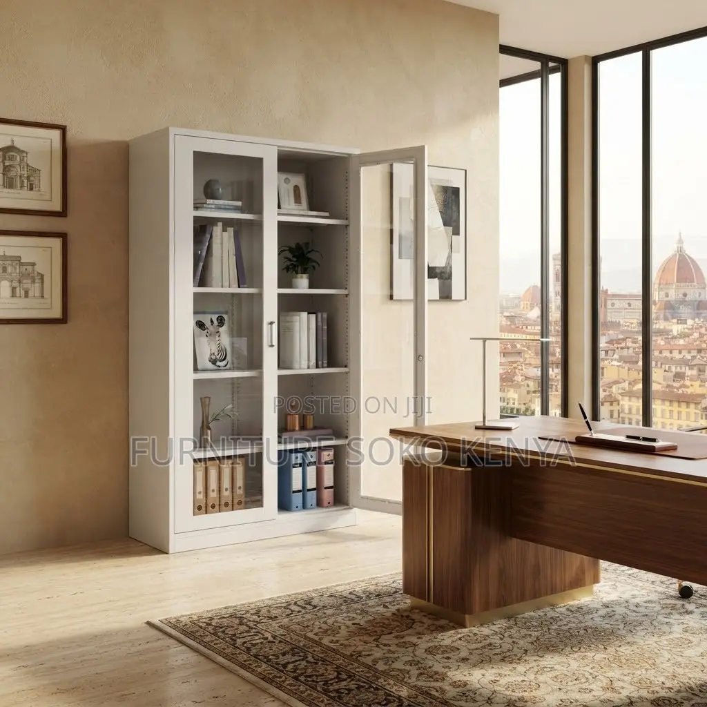 Executive Storage Cabinet | Shelves Adjustable Cabinet With Glass Door