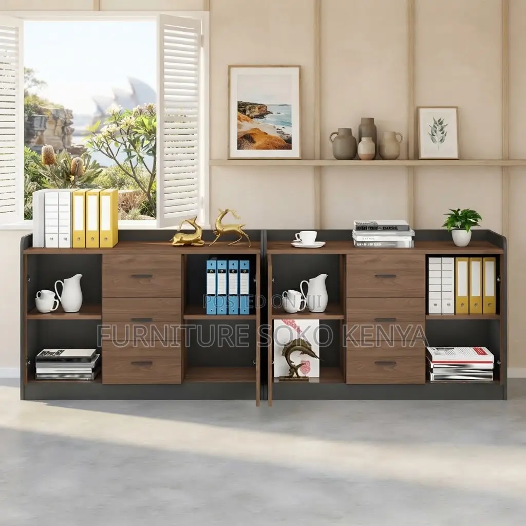 Office Modern Credenza | Executive Wooden Lockable Credenza