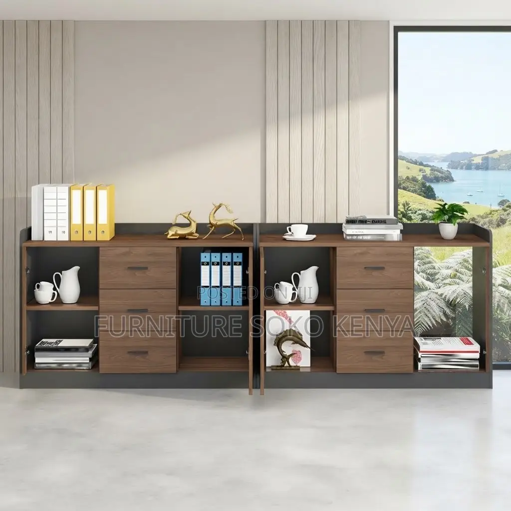 Office Modern Credenza | Executive Wooden Lockable Credenza