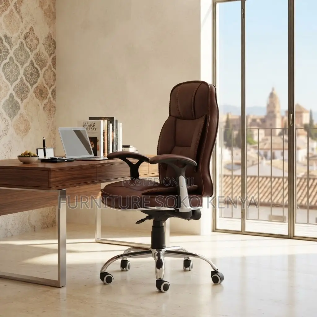 Recliner Office Chairs | Leather Brown | Home Office Seats
