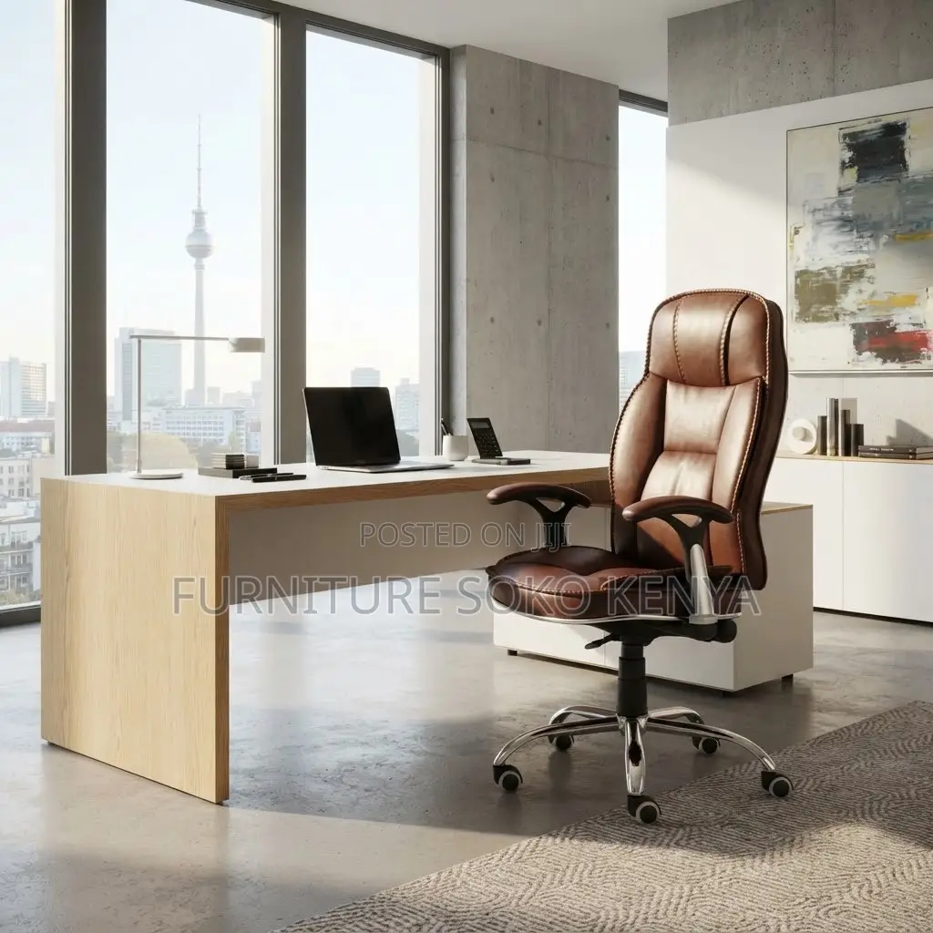 Recliner Office Chairs | Leather Brown | Home Office Seats
