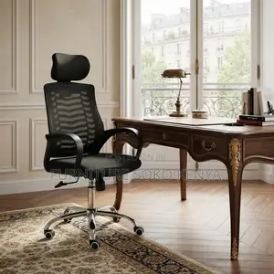 Ergonomic High Back Chair | Reclining Fabric Home Office Desk Seat