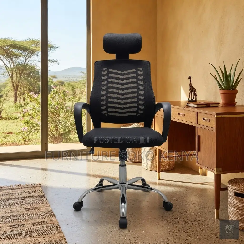 Ergonomic High Back Chair | Reclining Fabric Home Office Desk Seat