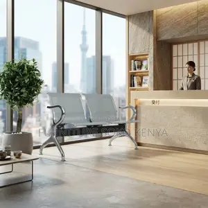 Office Reception Bench | Two Seater Metallic Seat