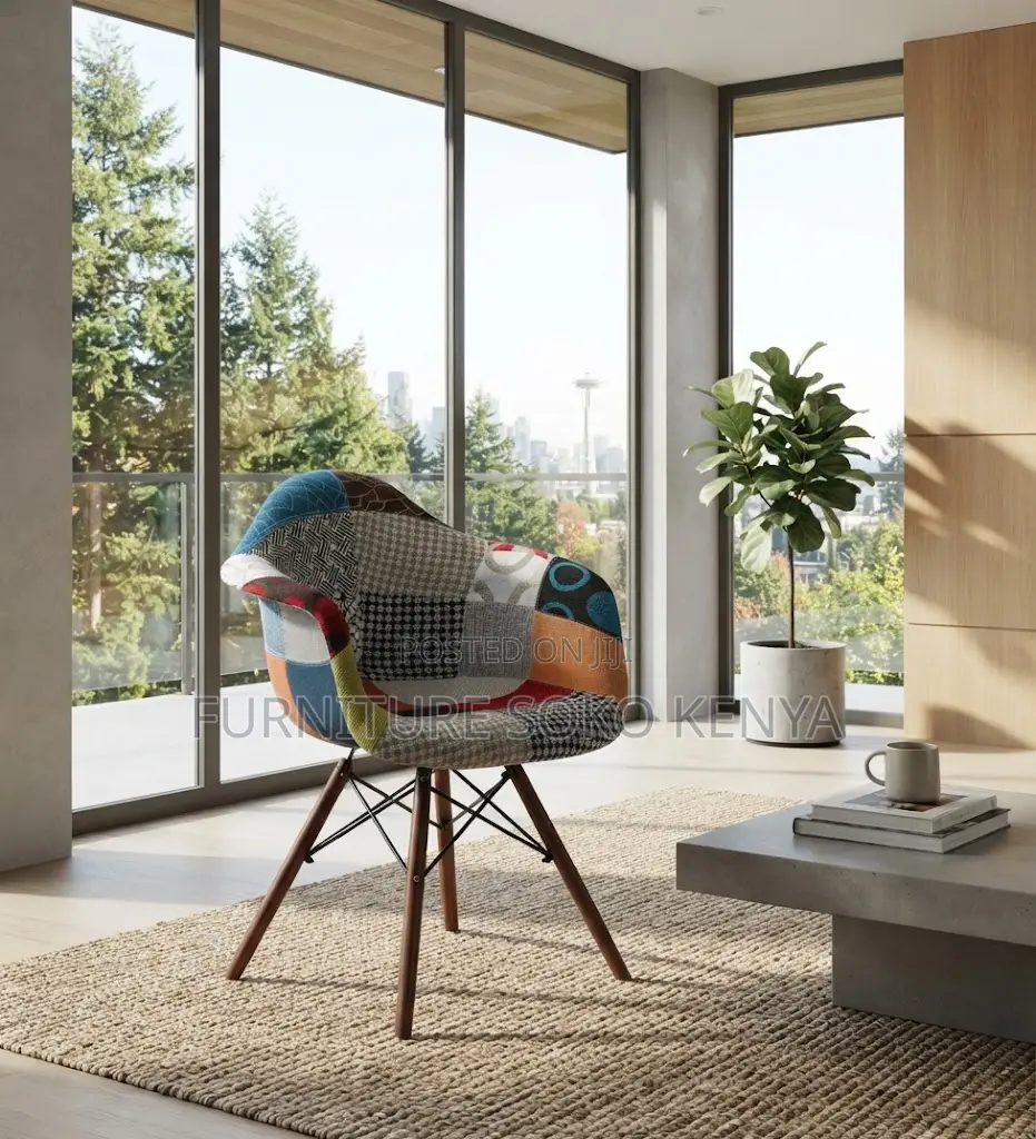 Home Dining Chair | Patched Multicolored High Dining Chair