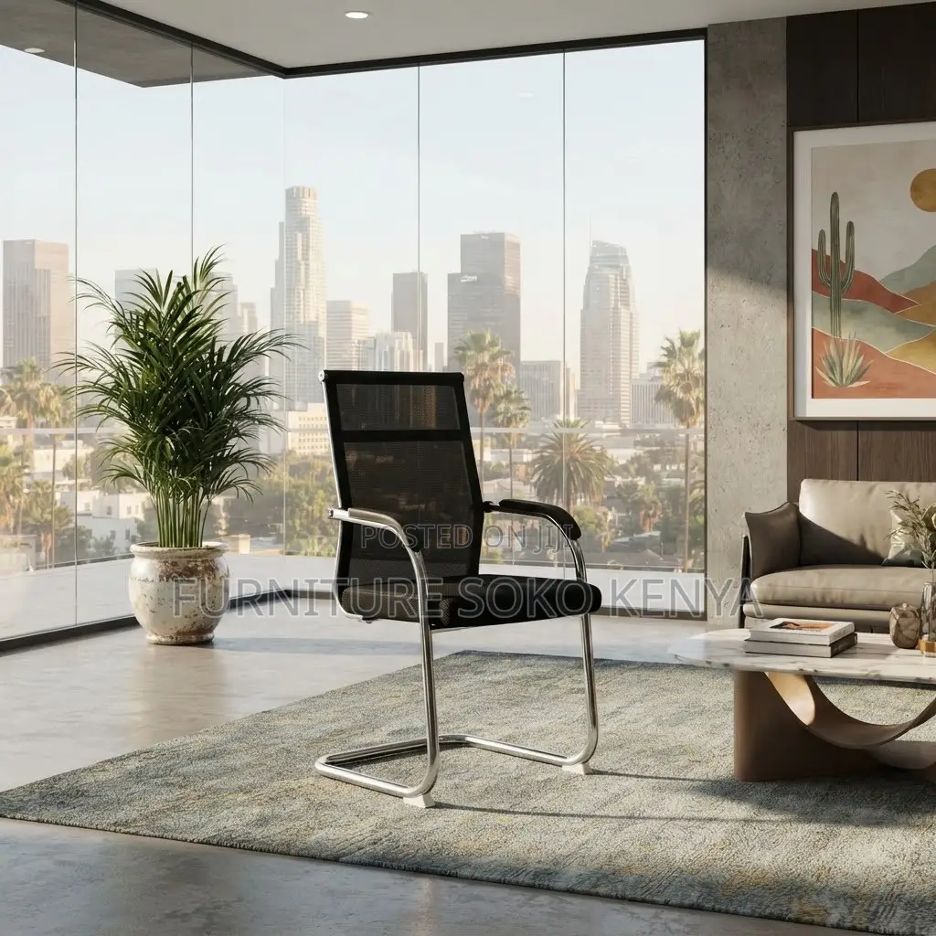 Office Front Reception Chairs | Mesh Sled Base Visitors Chair