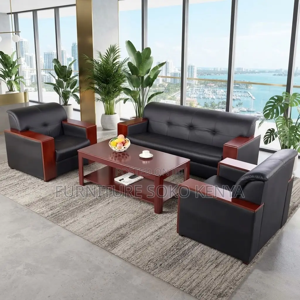 High Executive Sofa Set | Five Seaters Leather Lobby Sofa Set