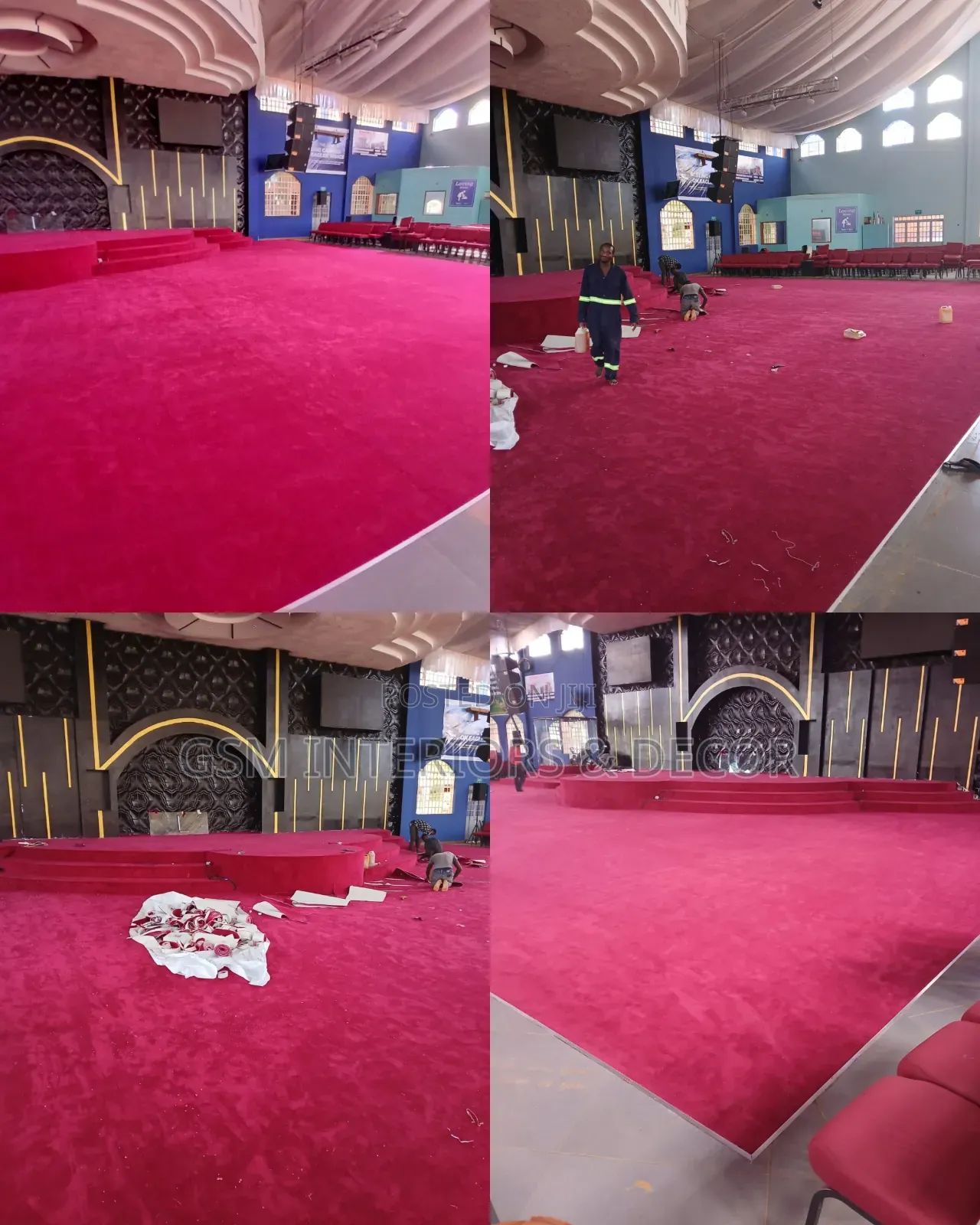 Wall to Wall Office Carpets in Red Colour Ranges and MMS