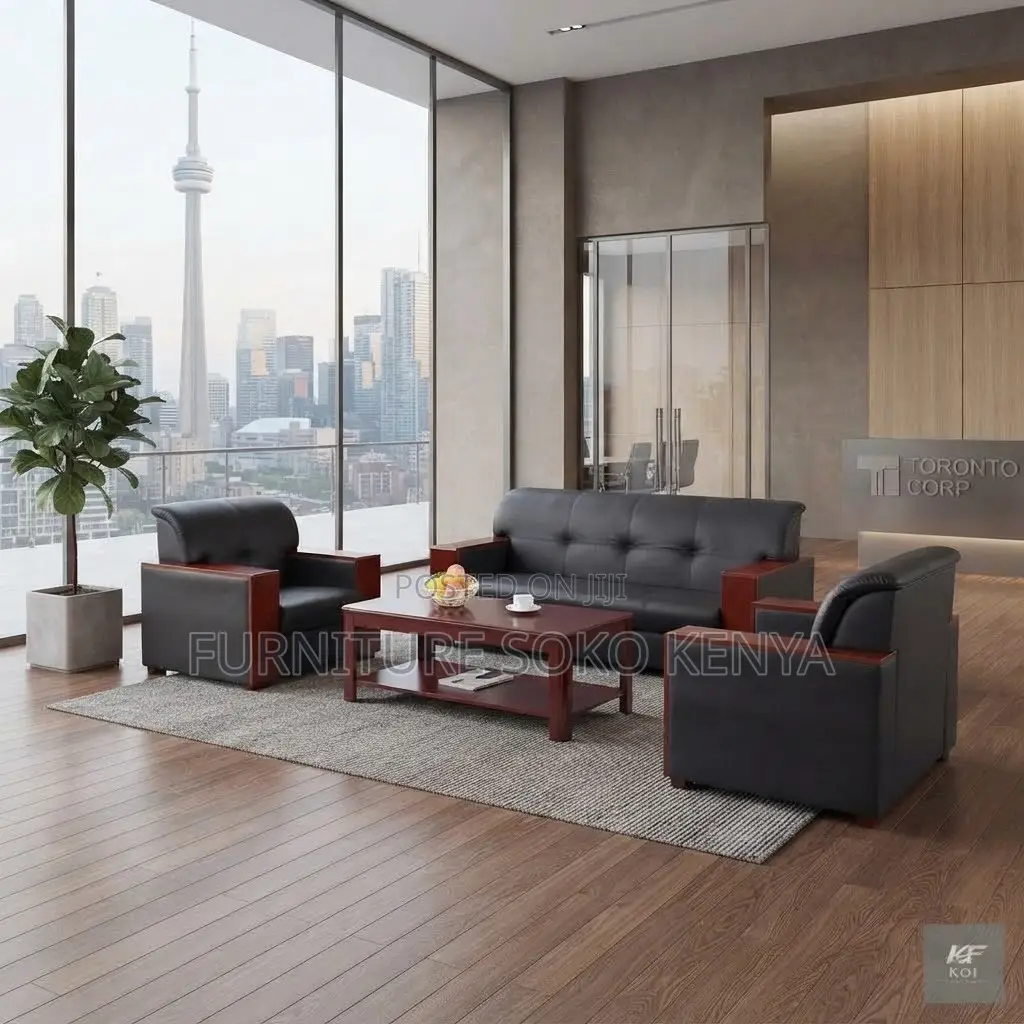 High Executive Sofa Set | Five Seaters Leather Lobby Sofa Set