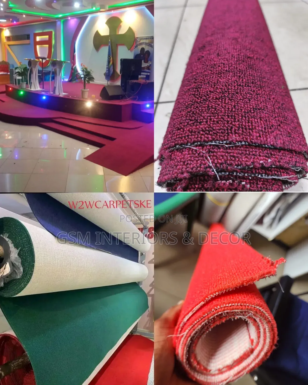 Wall to Wall Office Carpets in Red Colour Ranges and MMS