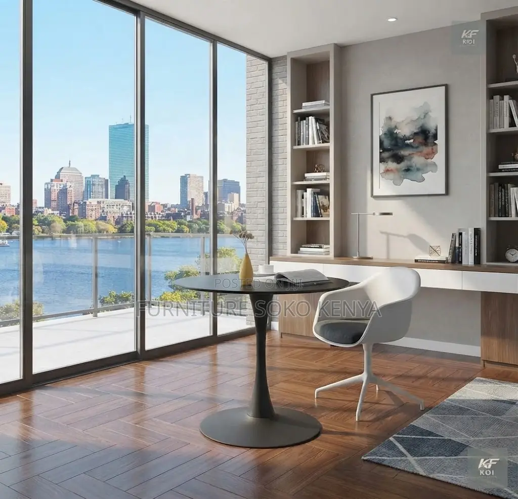 Home Office Coffee Table | Round Marble Executive Center Table