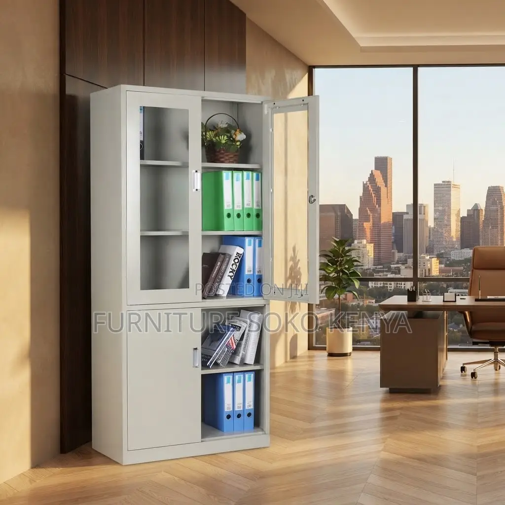 Office Document Cabinet | Two Doors Grey_White | Urban Office Cabinet