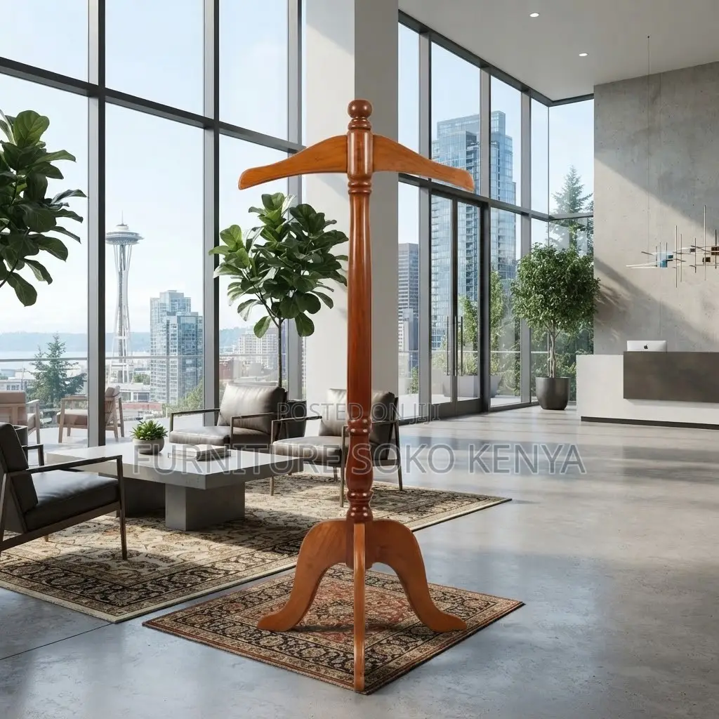 Office Coat Hangers | Executive Mahogany Office Corner Hanger