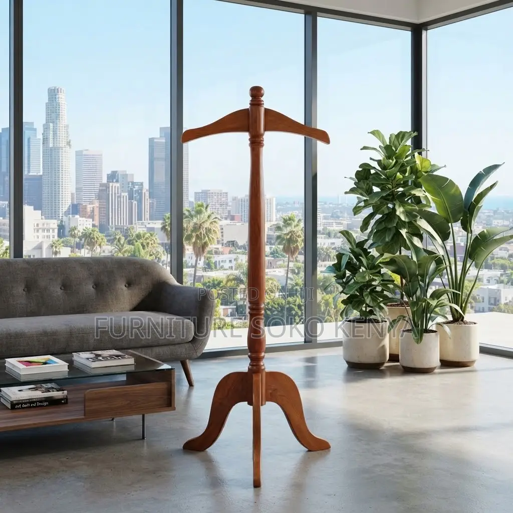 Office Coat Hangers | Executive Mahogany Office Corner Hanger
