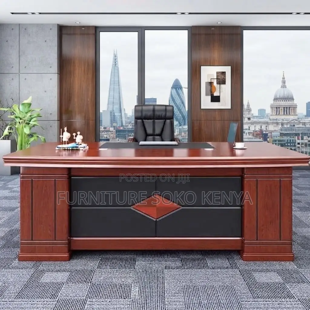 Executive Modern Desks | 160CM Red Polished Mahogany High Desk