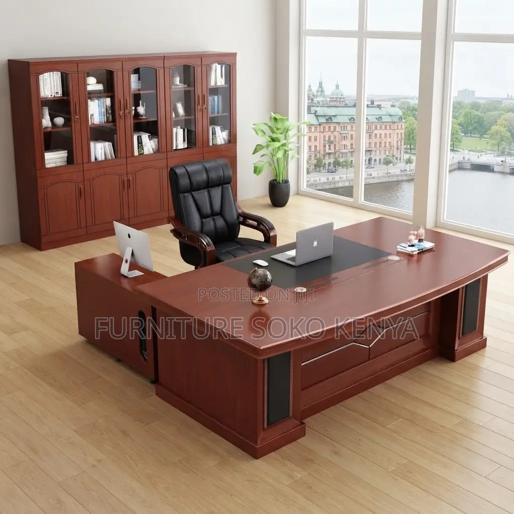 Executive Modern Desks | 160CM Red Polished Mahogany High Desk