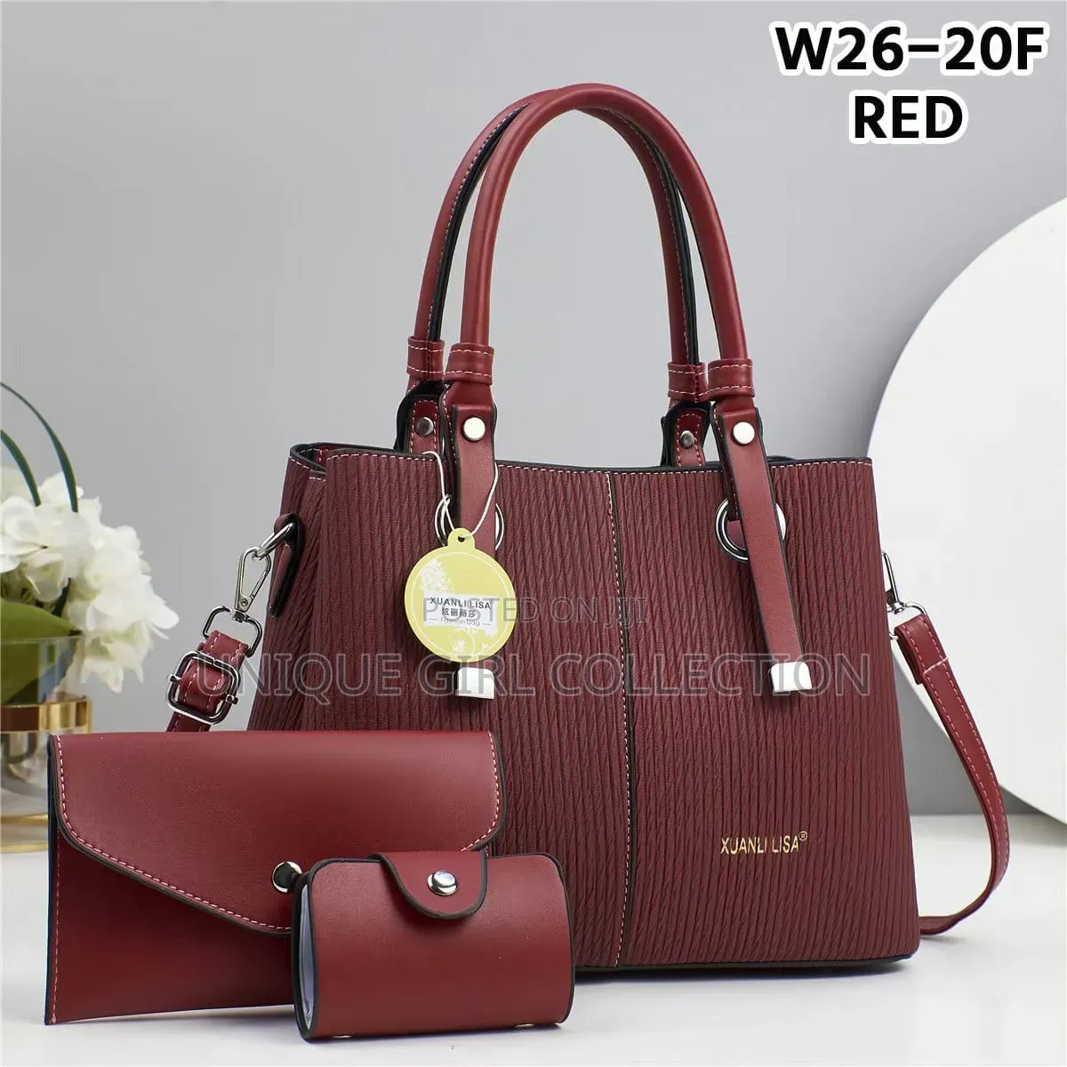 Premium 3-in-1 Xuanli Lisa Handbag Set – Elegant Pleated Design