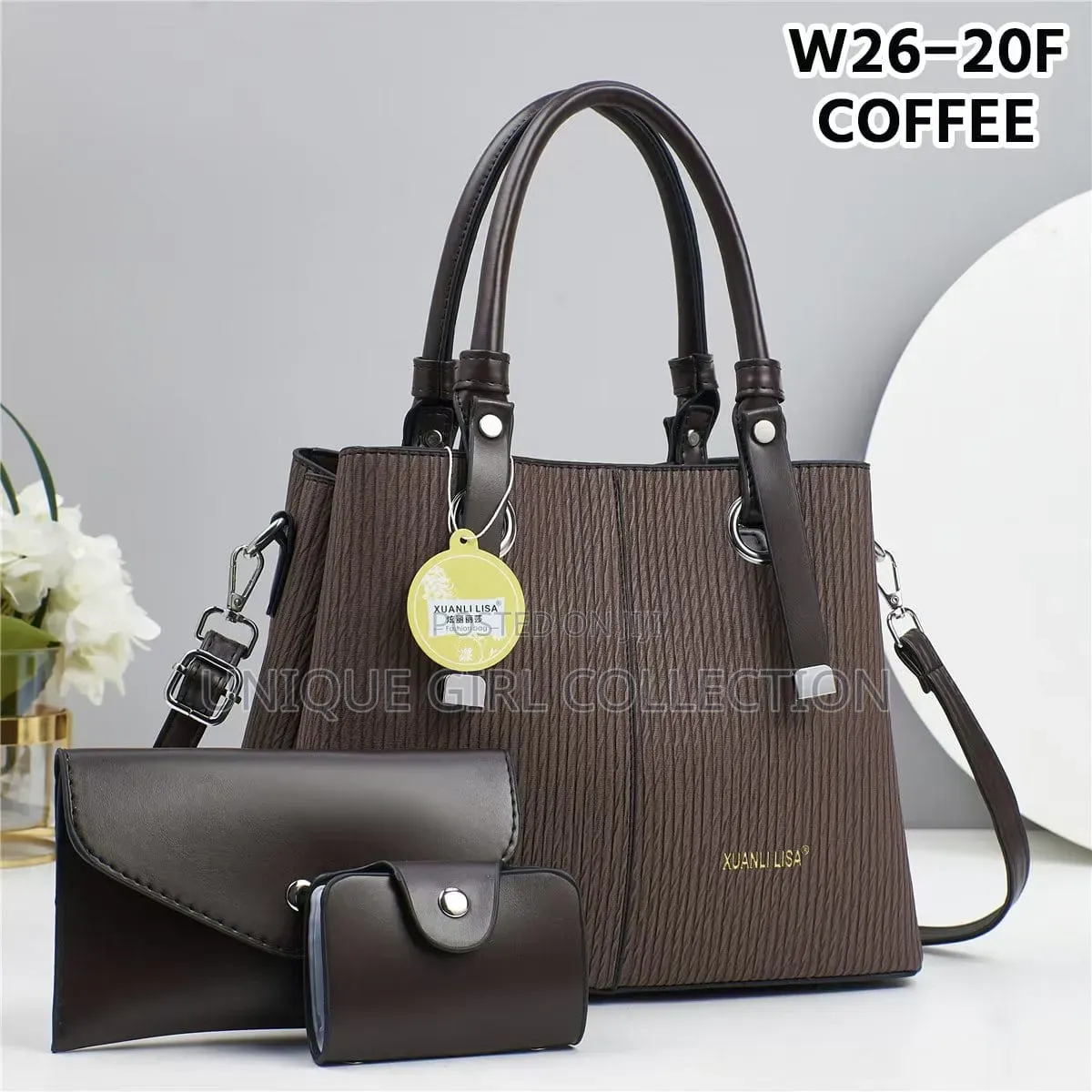Premium 3-in-1 Xuanli Lisa Handbag Set – Elegant Pleated Design