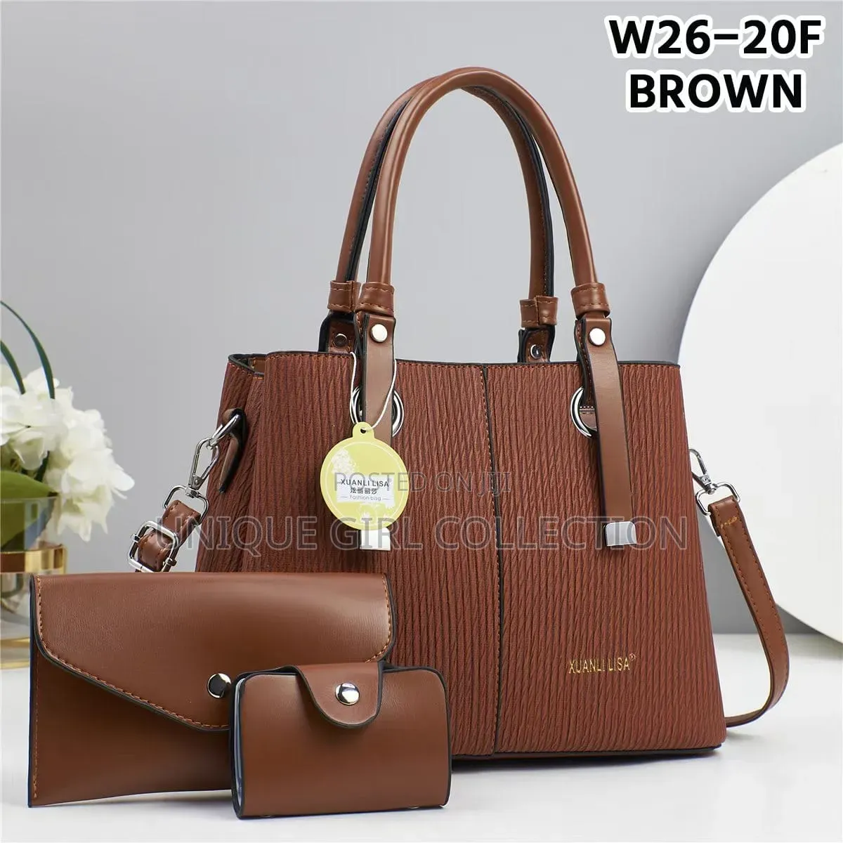 Premium 3-in-1 Xuanli Lisa Handbag Set – Elegant Pleated Design