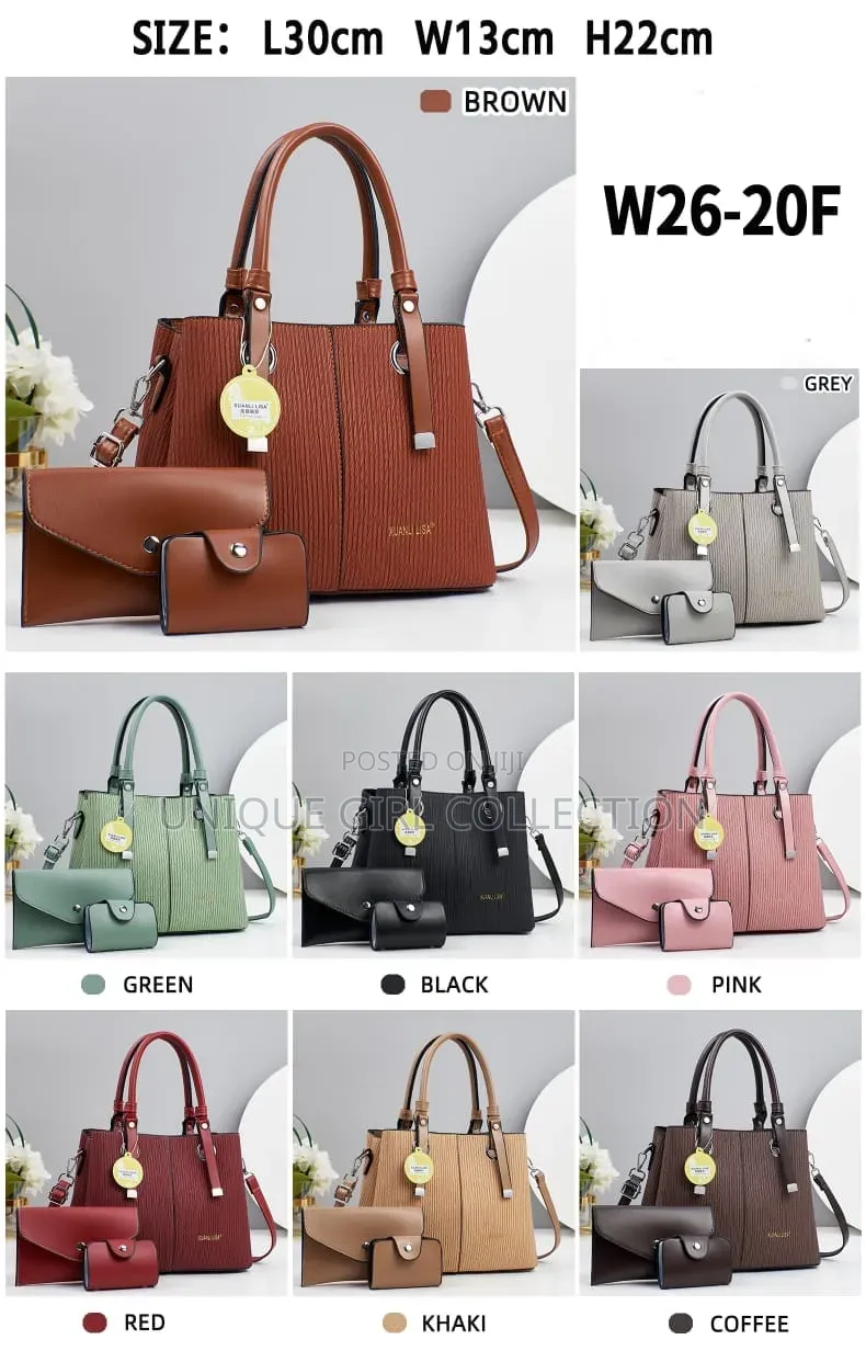 Premium 3-in-1 Xuanli Lisa Handbag Set – Elegant Pleated Design