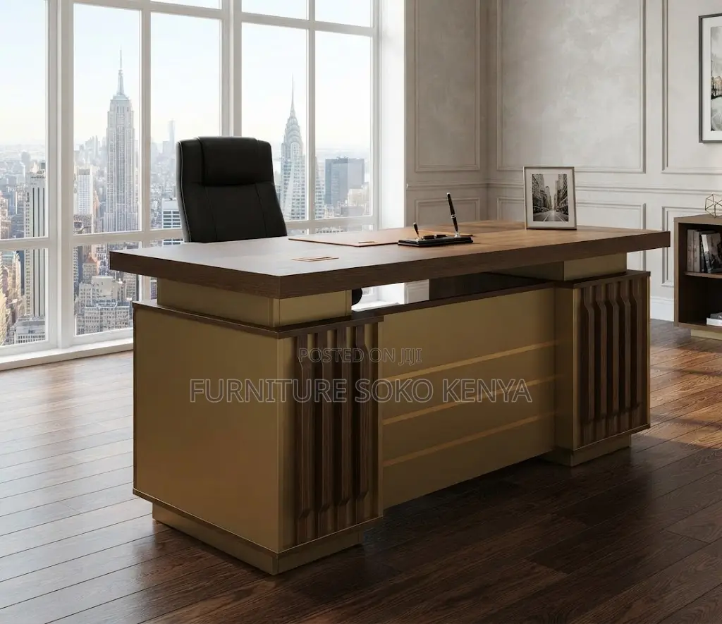Executive Desk | 1400MM Golden Colored Home Space Desk