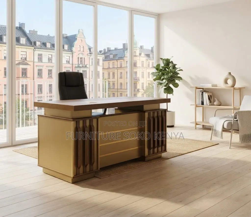 Executive Desk | 1400MM Golden Colored Home Space Desk