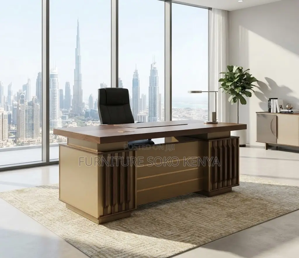 Executive Desk | 1400MM Golden Colored Home Space Desk