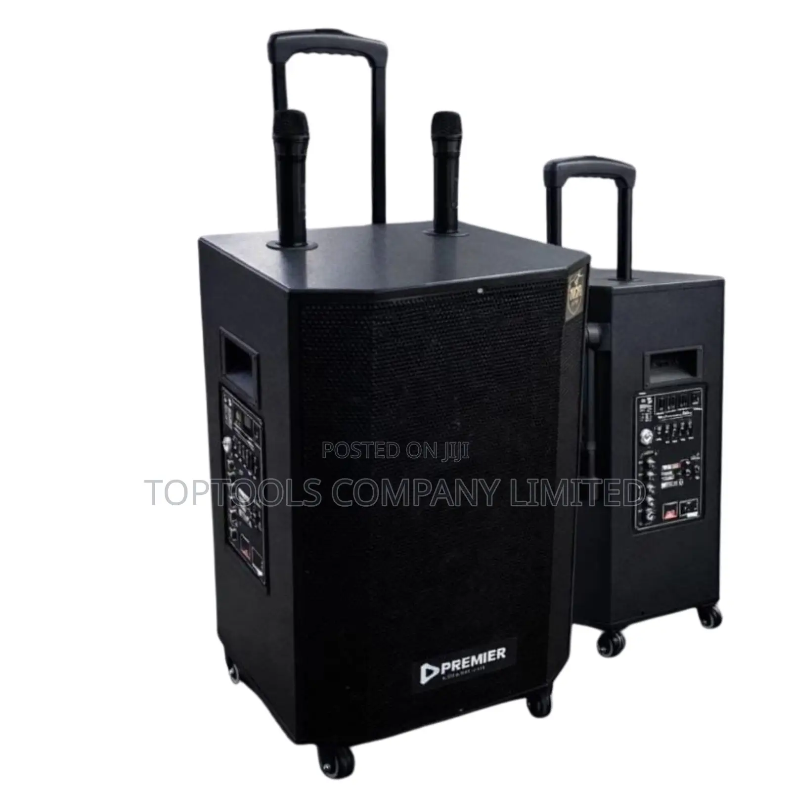 Premier Rechargeable Powered Speaker With 2mics,wheel and Handle