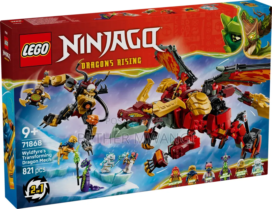 LEGO NINJAGO Wyldfyre's Transforming Dragon Mech - Building Set