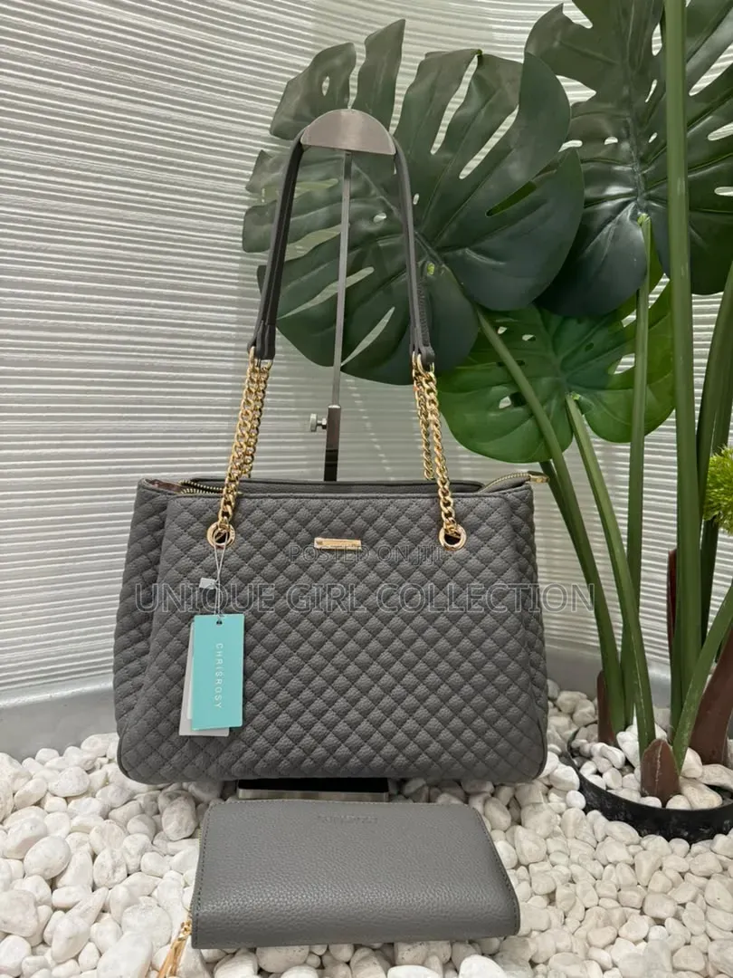 CHRISROSY Luxury Quilted 2-in-1 Shoulder Bag & Matching Wallet Set