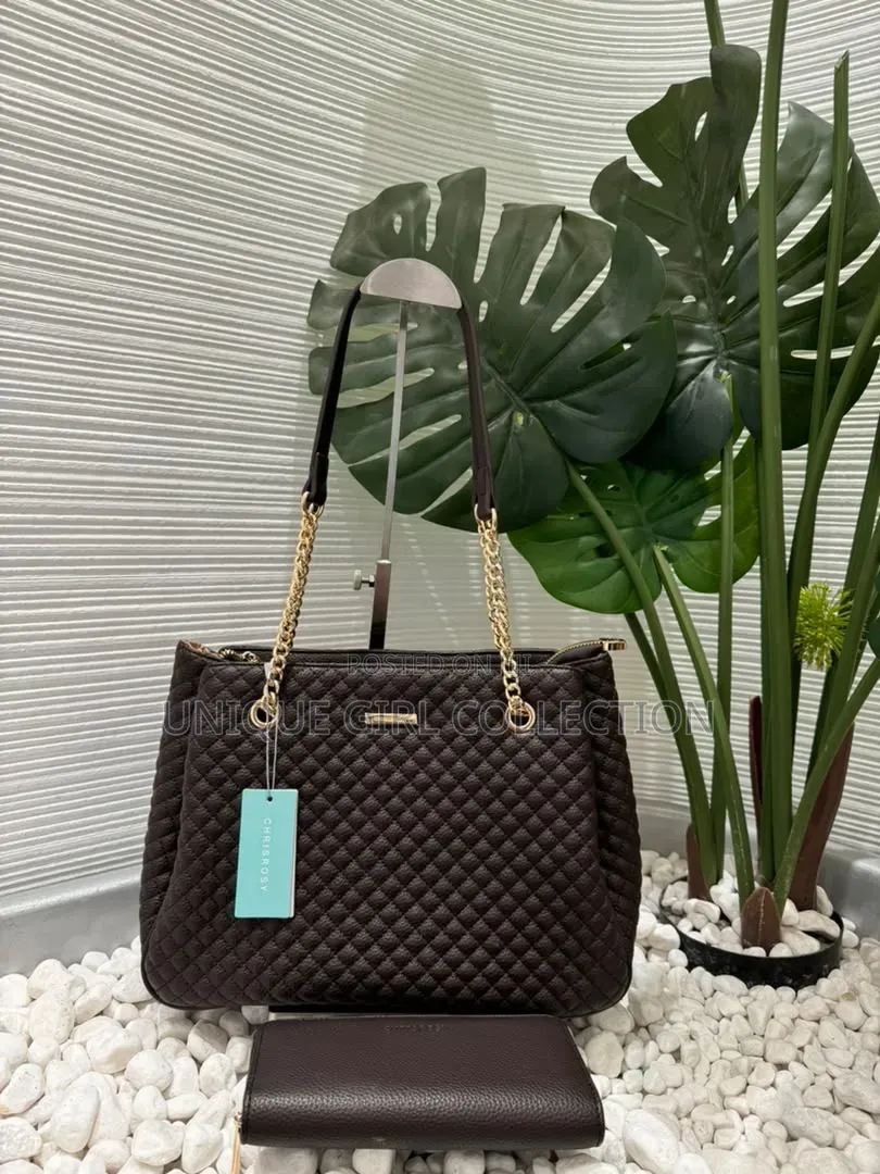 CHRISROSY Luxury Quilted 2-in-1 Shoulder Bag & Matching Wallet Set