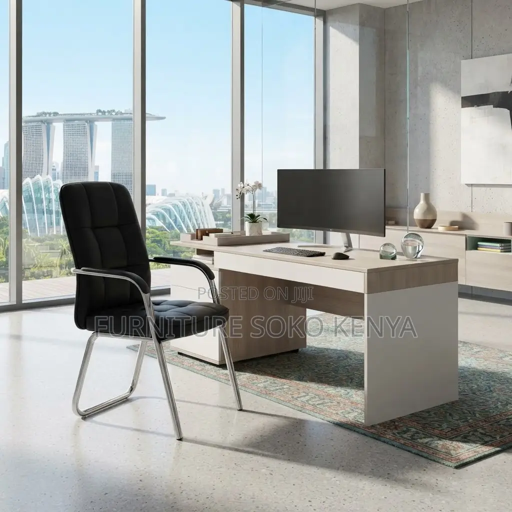 Visitors Modern Chairs | Sled Based Reception Leather Seat