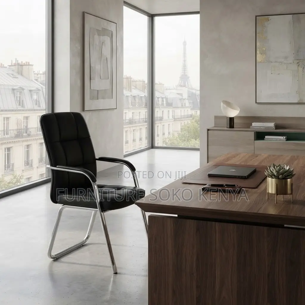 Visitors Modern Chairs | Sled Based Reception Leather Seat