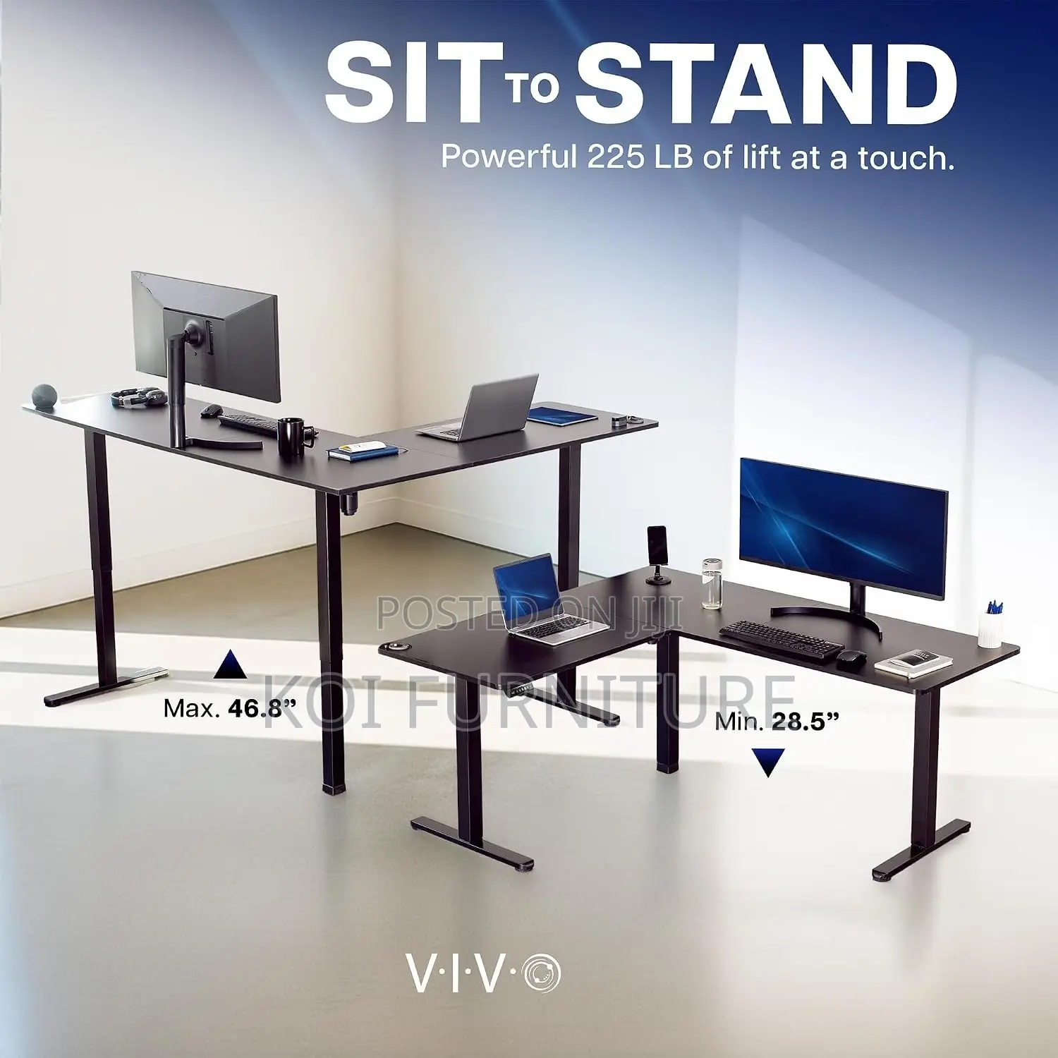 Adjustable Computer Desk | L Shaped 1400MM Modern Adjustable Table