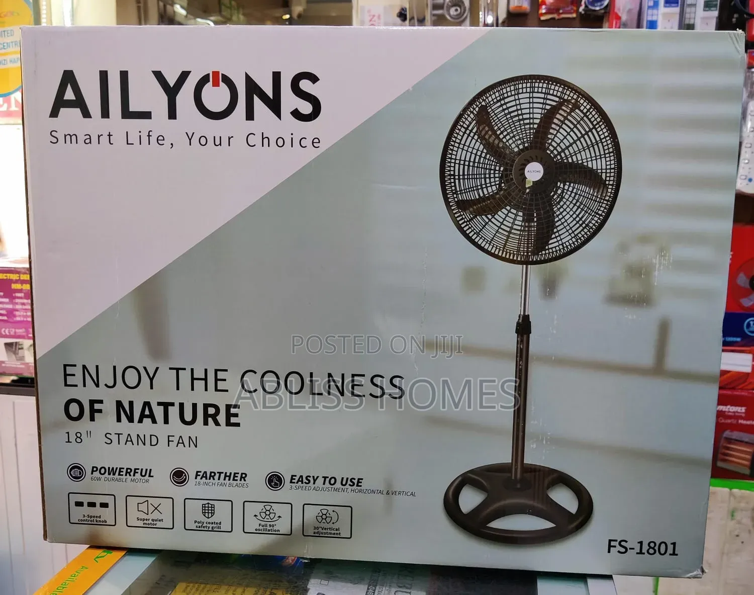 AILYONS 18 Inches Standing Fan