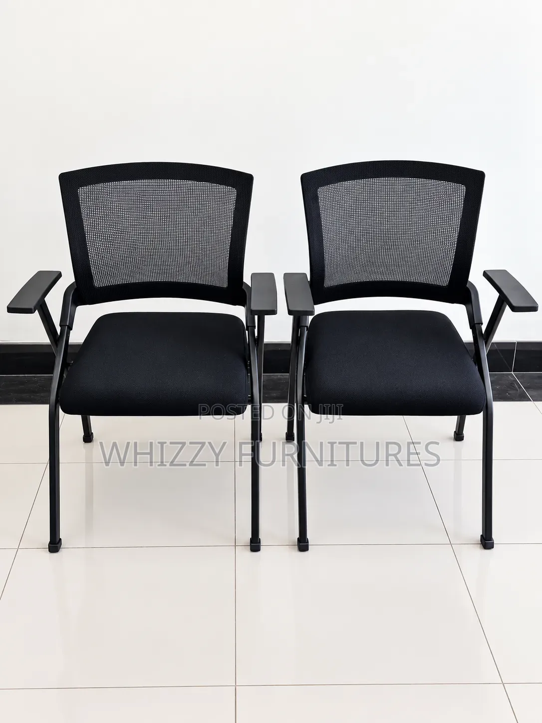 Foldable Black Office Waiting Chairs