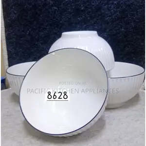 6 PCs Set Ceramic Bowls With Black Boarder.