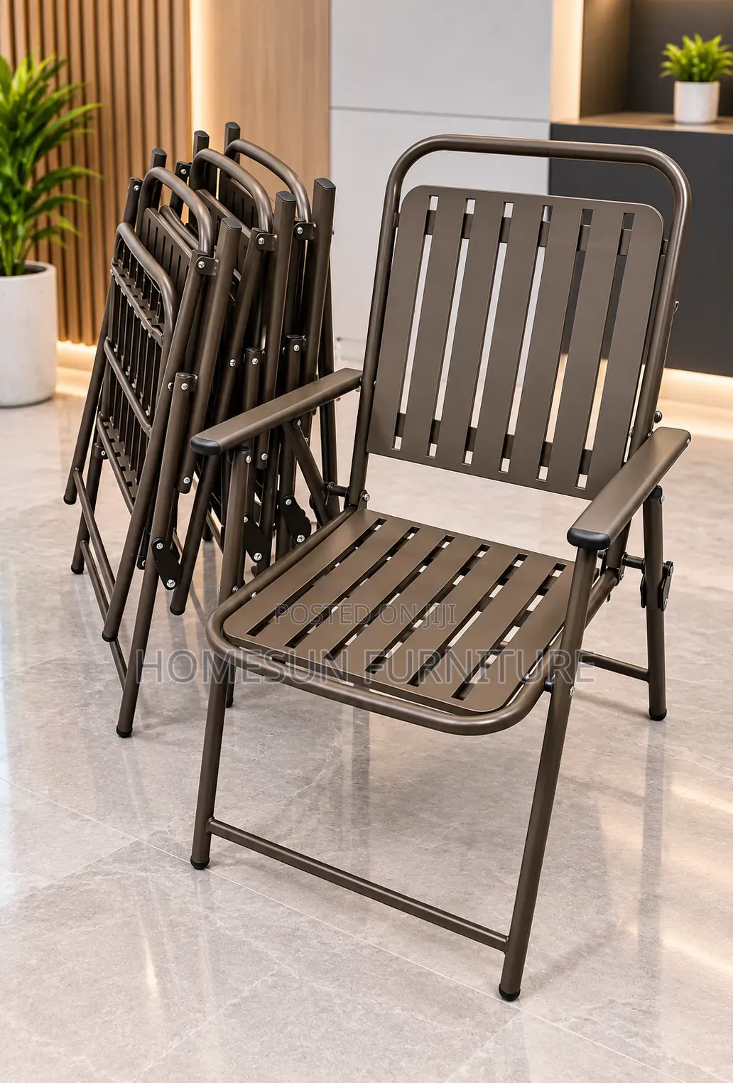 Folding Chair Heavy Duty Metal With Armrests