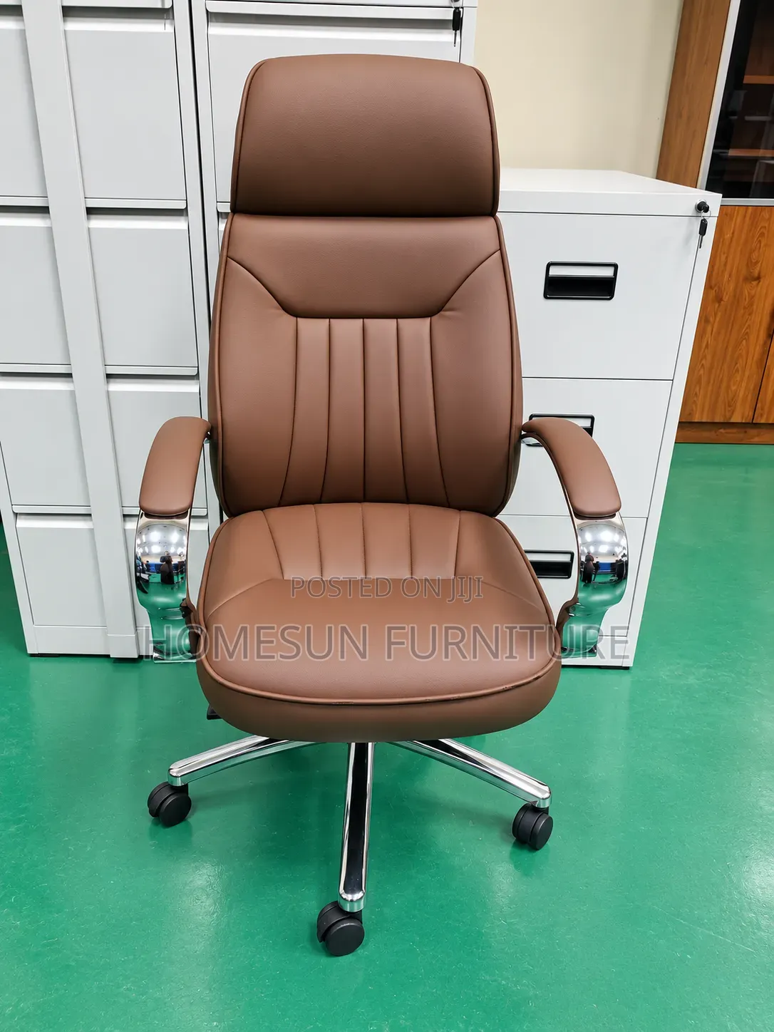 Office Chair Brown Executive High Back