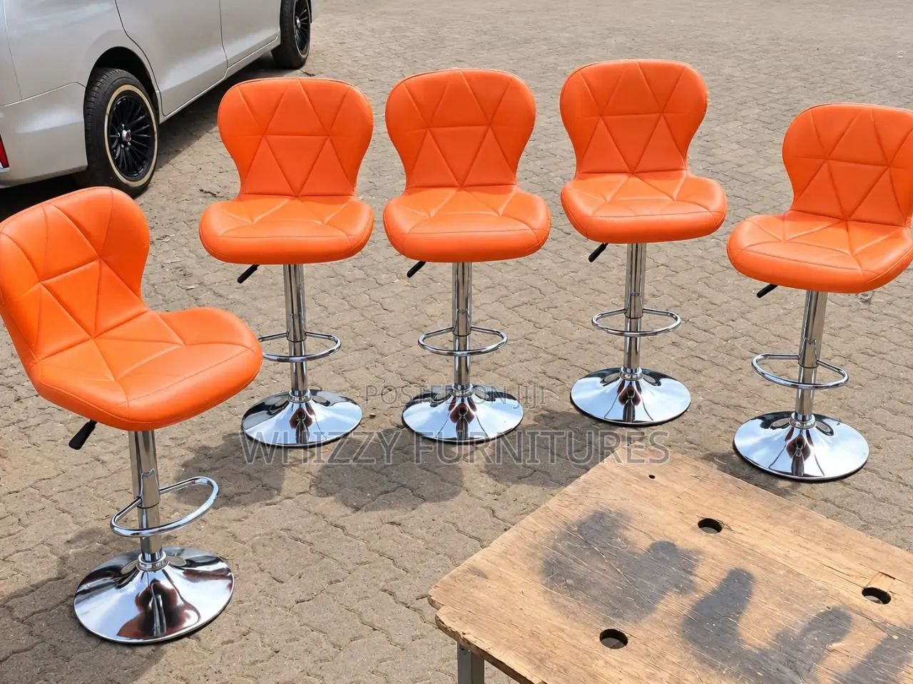 Orange Adjustable Bar Stools – Modern Kitchen Chairs