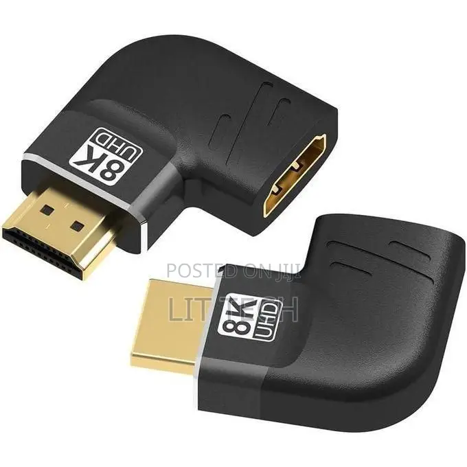 8K HDMI Right Angle Plug, 90 and 270 Degree Angle