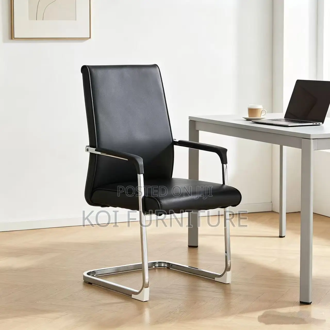 Reception High Chairs | Non Adjustable Leather Office Chair