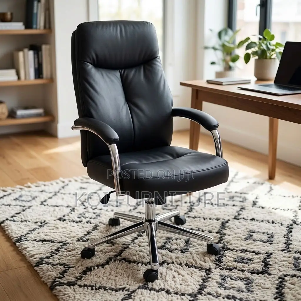 Office Clerical Chair | Mid Back Leather Adjustable Swivel Seat