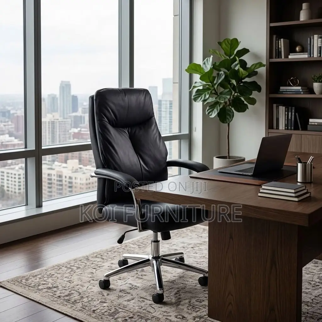 Office Clerical Chair | Mid Back Leather Adjustable Swivel Seat