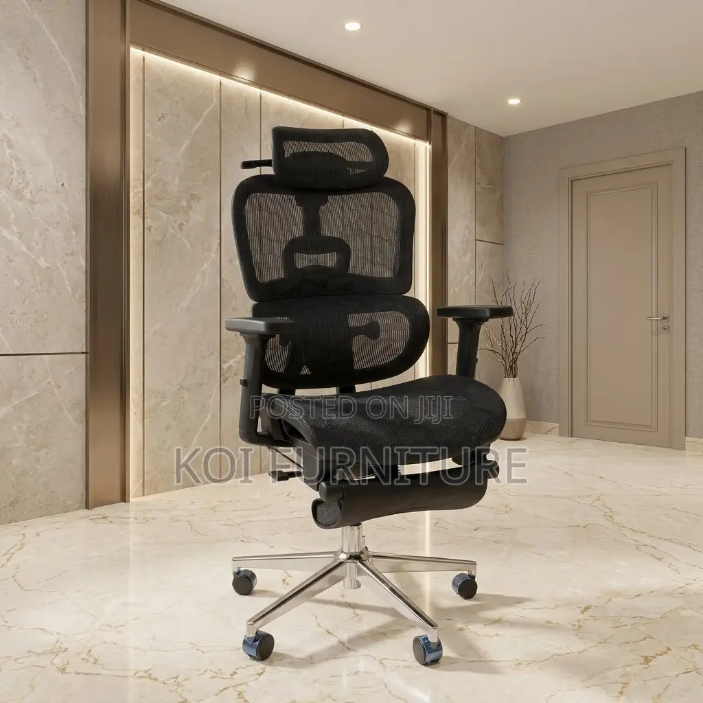 Office Executive Seat | Recliner Fabric Orthopedic Chair With Footrest