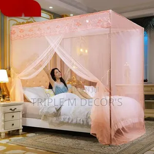Breathable Airflow Pink 4 Stand Mosquito Net
