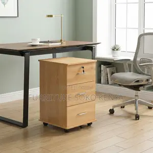 Office Cabinet : 3-Drawer Mobile Wooden Office Pedestal
