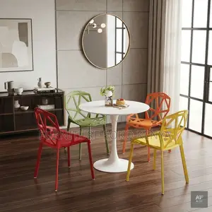Dining Chair : Creative Hollow Geometric Back Dining Chair