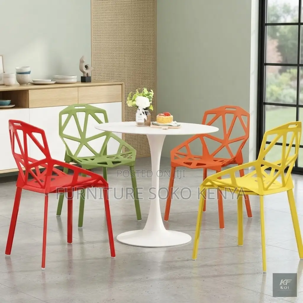 Dining Chair : Creative Hollow Geometric Back Dining Chair